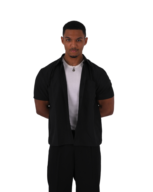 Short Sleeve Black Basic Shirt