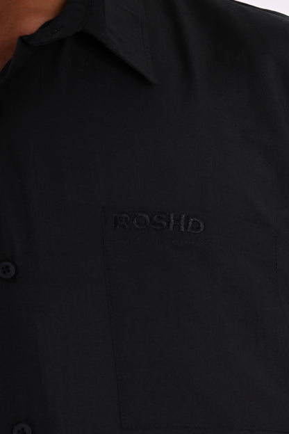 Short Sleeve Black Basic Shirt