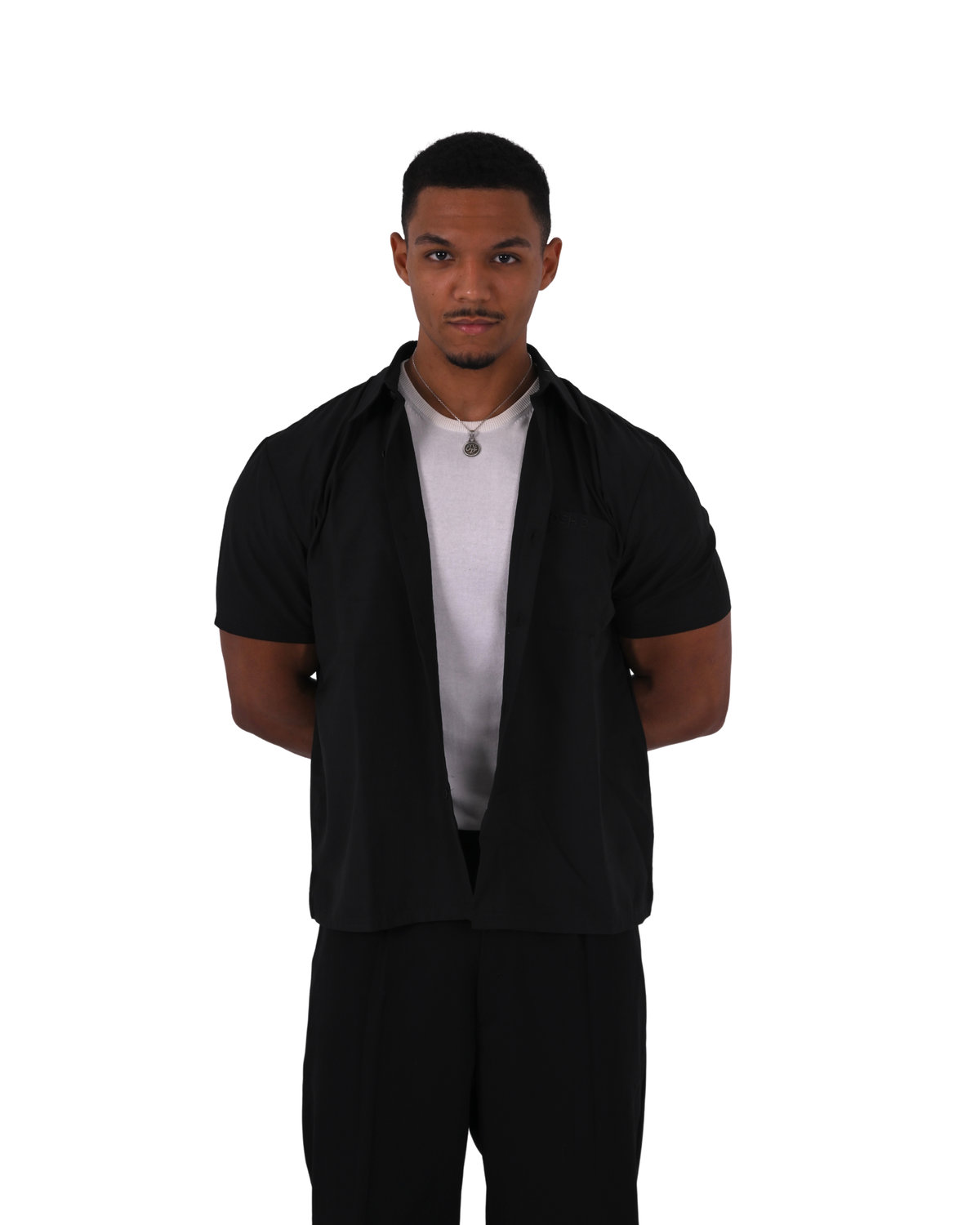 Short Sleeve Black Basic Shirt