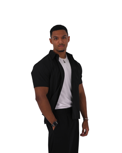 Short Sleeve Black Basic Shirt