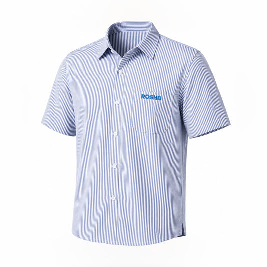 Short Sleeve Blue Striped Shirt