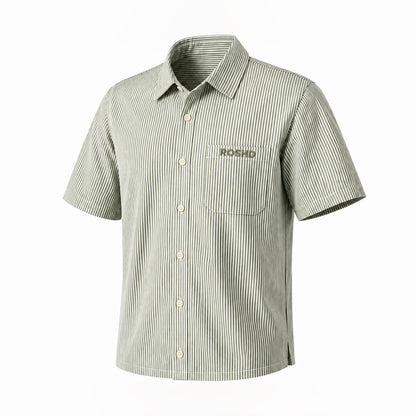 Short Sleeve Green Striped Shirt