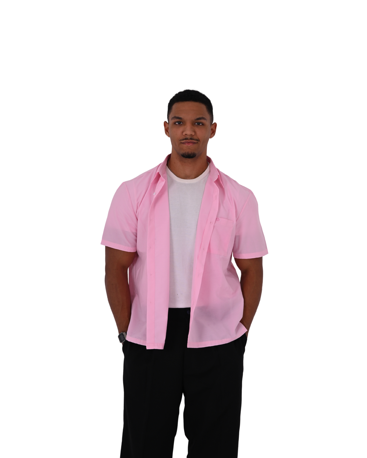 Short Sleeve Pink Basic Shirt
