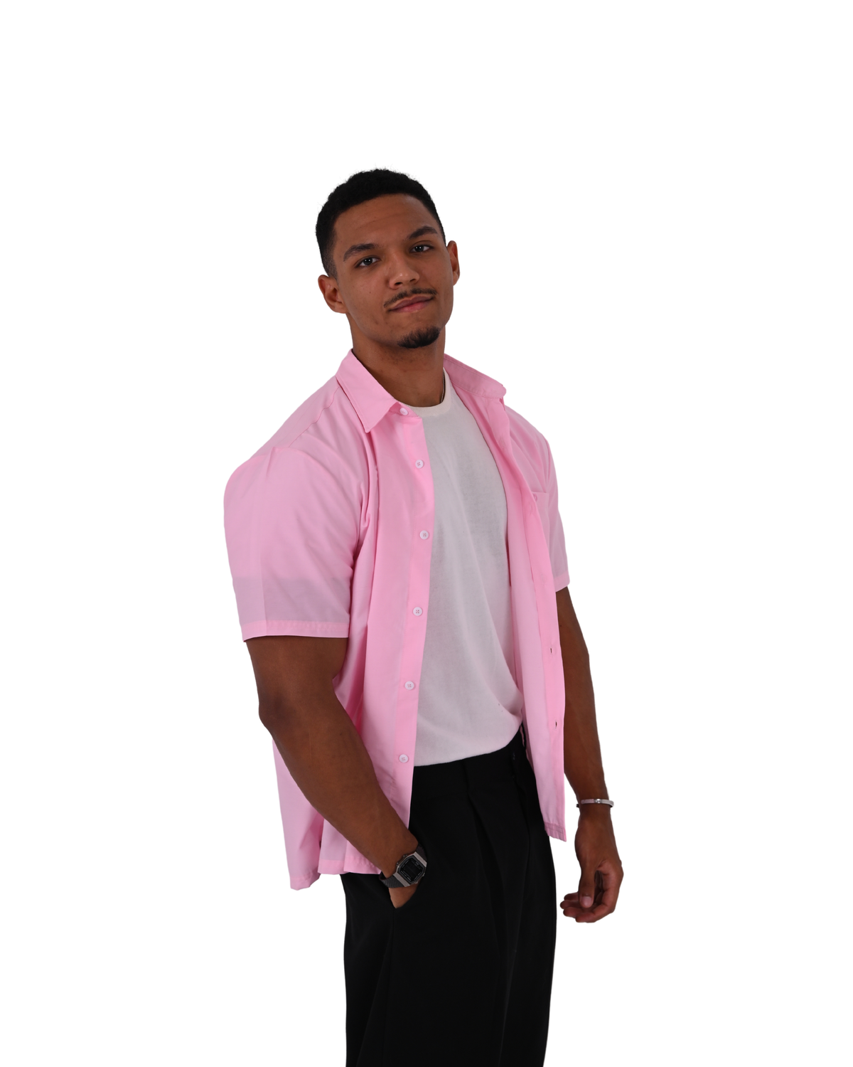 Short Sleeve Pink Basic Shirt