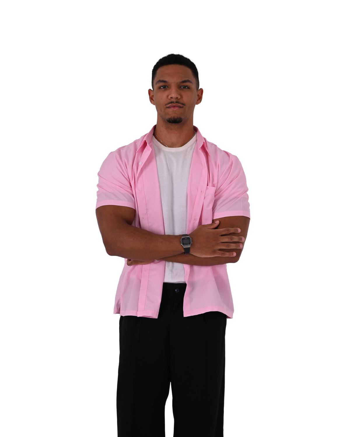 Short Sleeve Pink Basic Shirt