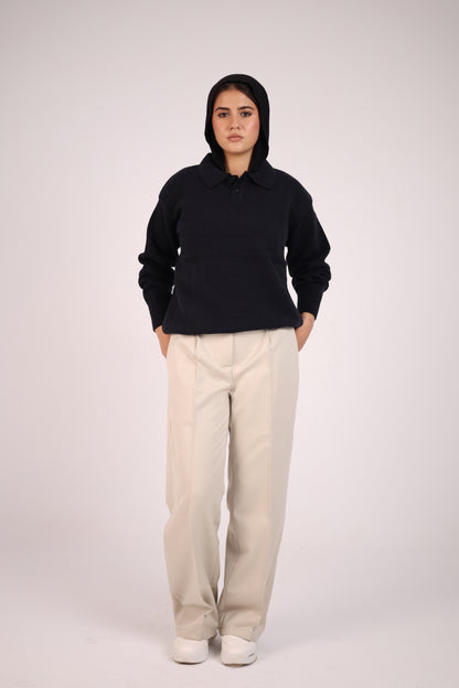 Women Basic Beige Suit Pants