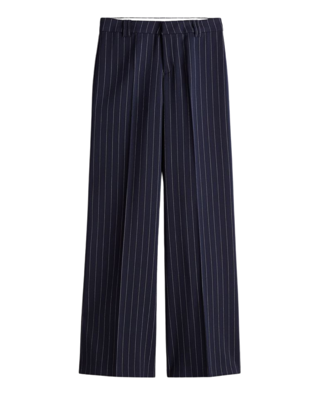 Striped Navy Straight Fit Suit Pants